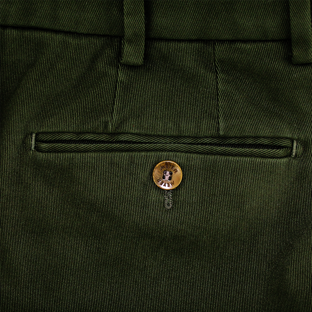 Green Moleskin Trousers Regular Leg