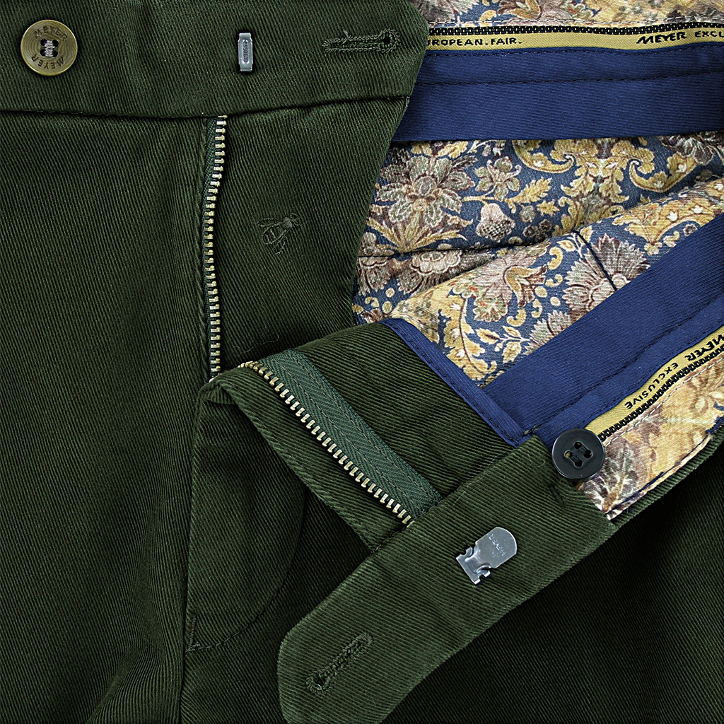 Green Moleskin Trousers Short Leg