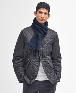 Navy Tartan Lambswool Scarf