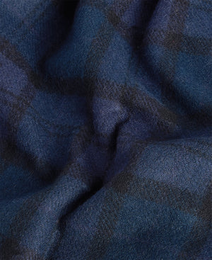 Navy Tartan Lambswool Scarf