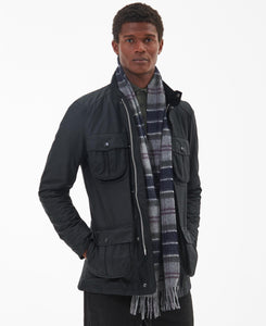 Barbour Tartan Cashmere Lambswool Scarf Black