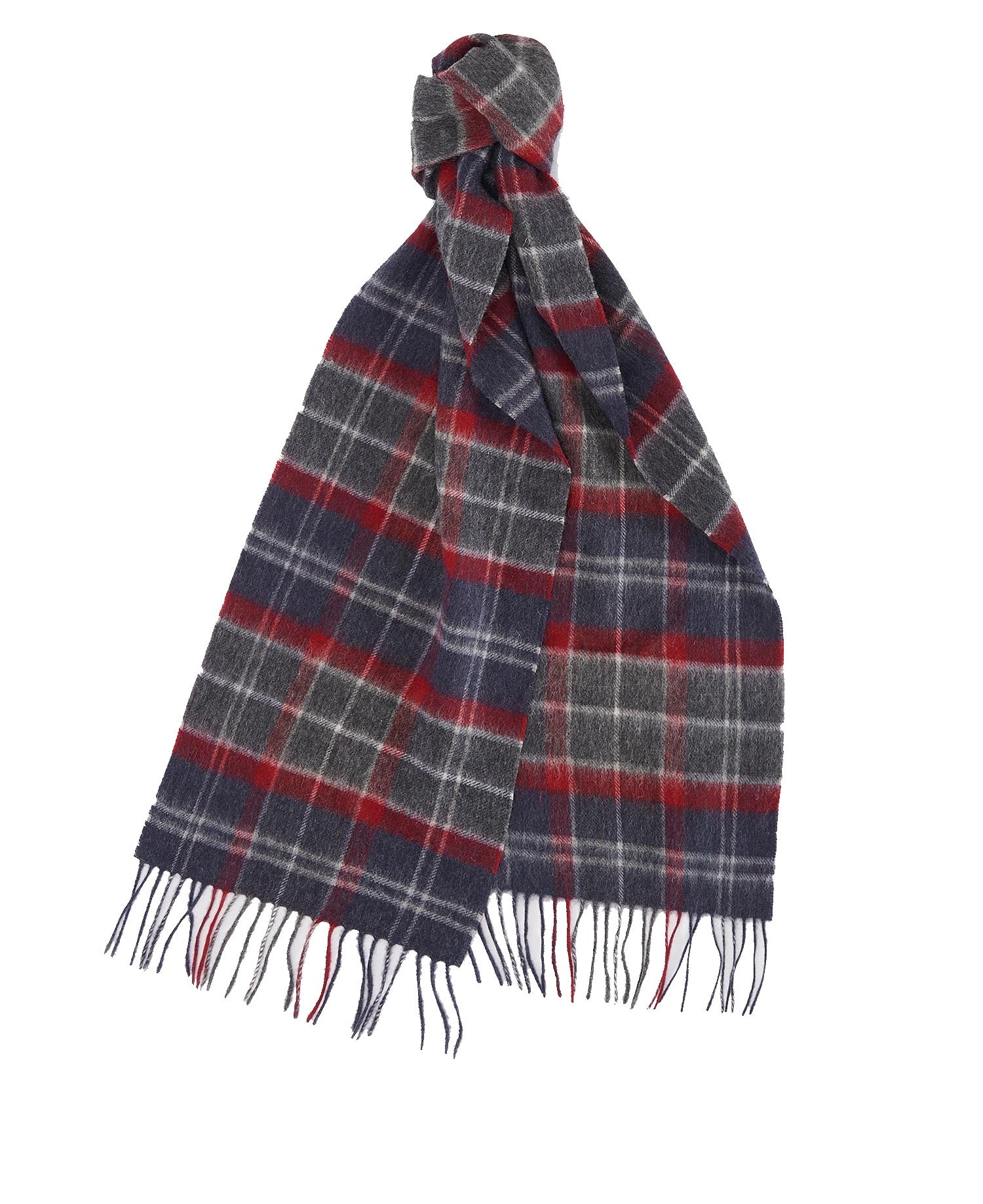 Barbour Tartan Cashmere Lambswool Scarf Blue