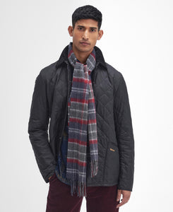 Barbour Tartan Cashmere Lambswool Scarf Blue