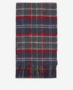 Barbour Tartan Cashmere Lambswool Scarf Blue