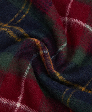 Berry Wool Cashmere Tartan Scarf