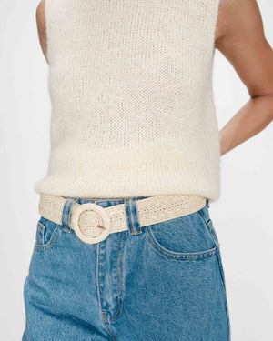 Cream Woven Belt
