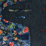 Load image into Gallery viewer, Cobalt Long Herringbone Waistcoat
