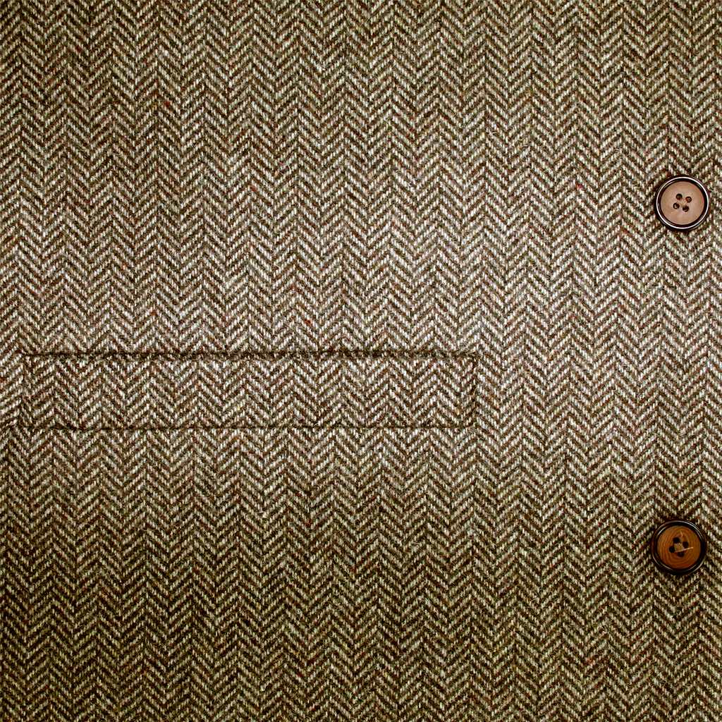 Coffee Long Herringbone Waistcoat