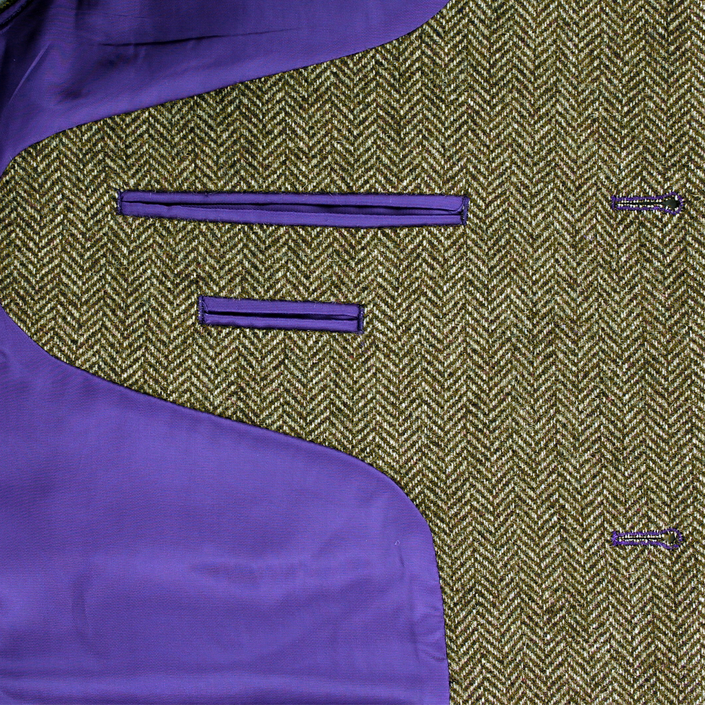 Coffee Long Herringbone Waistcoat