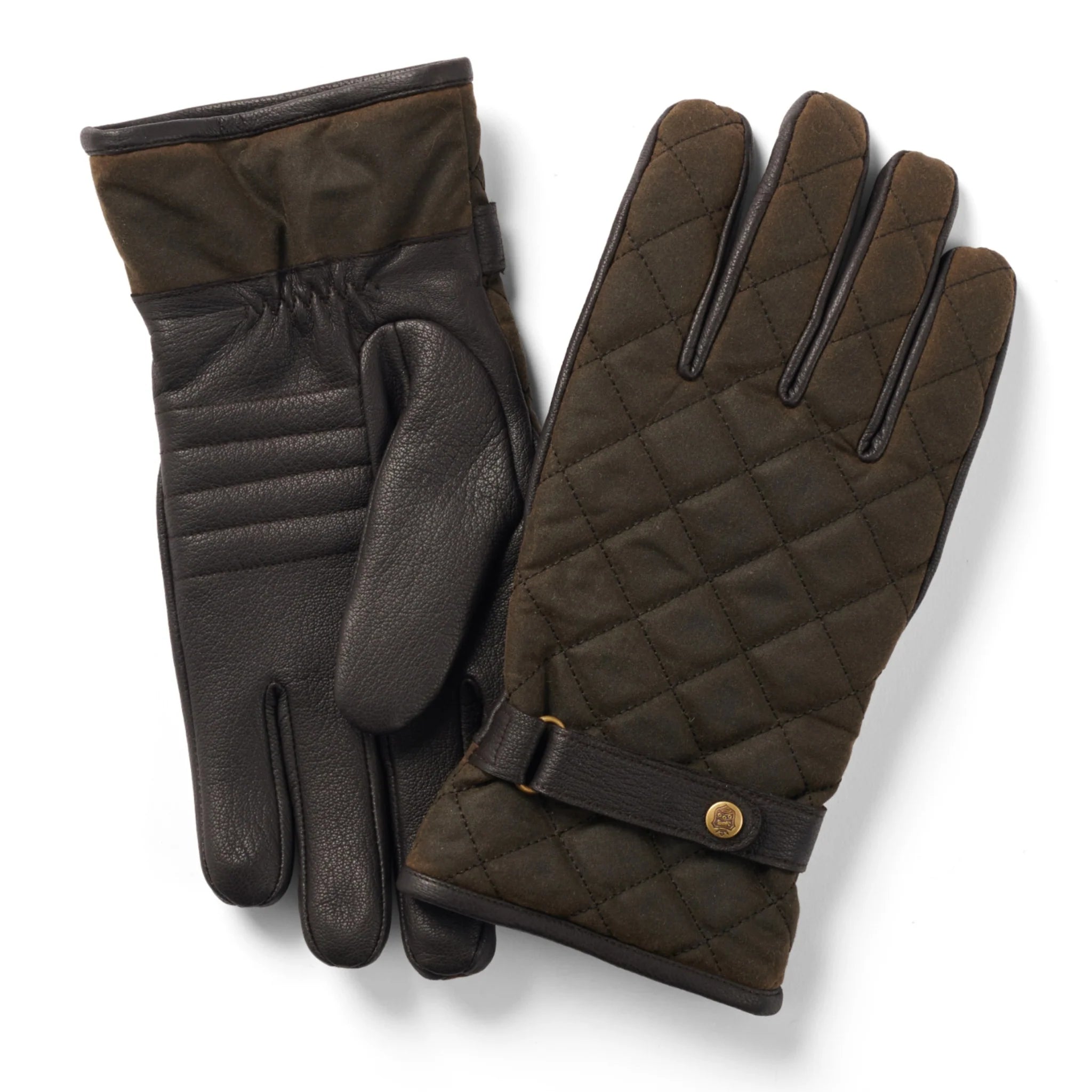 Failsworth Wax & Leather Touchscreen Gloves Olive