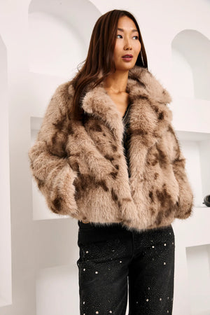 Toffee Faux Fur Coat