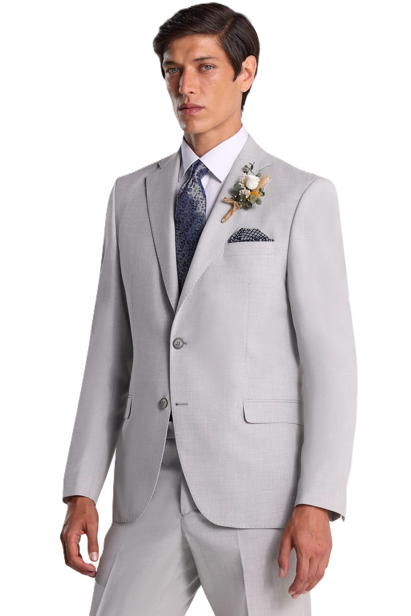 Silver Suit Jacket Regular Length