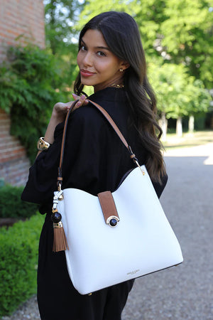White Andrea Hobo Tote