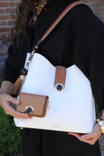 Load image into Gallery viewer, White Andrea Hobo Tote
