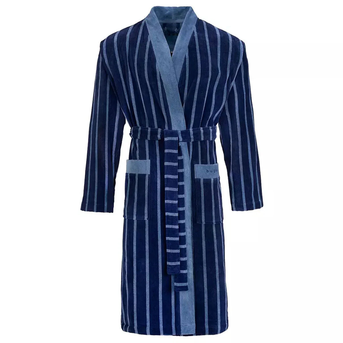 Bugatti Antonio Navy Blue Striped Dressing Gown