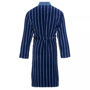 Navy Blue Striped Dressing Gown