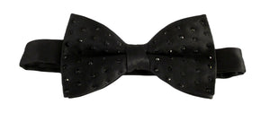 Black Diamante Bow Tie