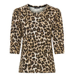 Load image into Gallery viewer, Brown Edda Animal Print Top
