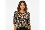 Load image into Gallery viewer, Brown Edda Animal Print Top
