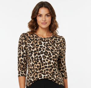 Brown Edda Animal Print Top