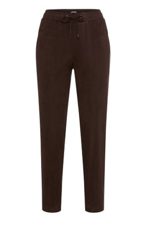Brown Lisa Faux Suede Trousers