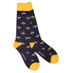 Load image into Gallery viewer, Swole Panda Bamboo Bumble Bee Socks Navy
