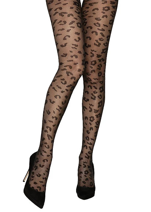 Black Leopard Tights