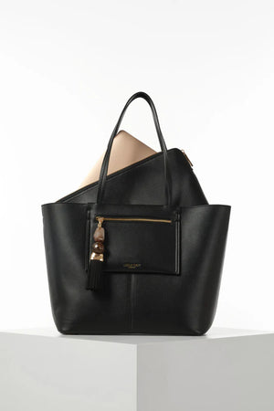 Black Cindy Tote with Laptop Pouch