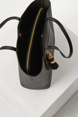 Black Cindy Tote with Laptop Pouch