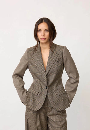 Brown Check Vyea Blazer