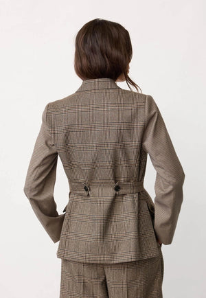 Brown Check Vyea Blazer