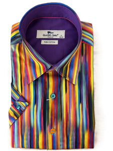 Multistripe Short Sleeve Shirt