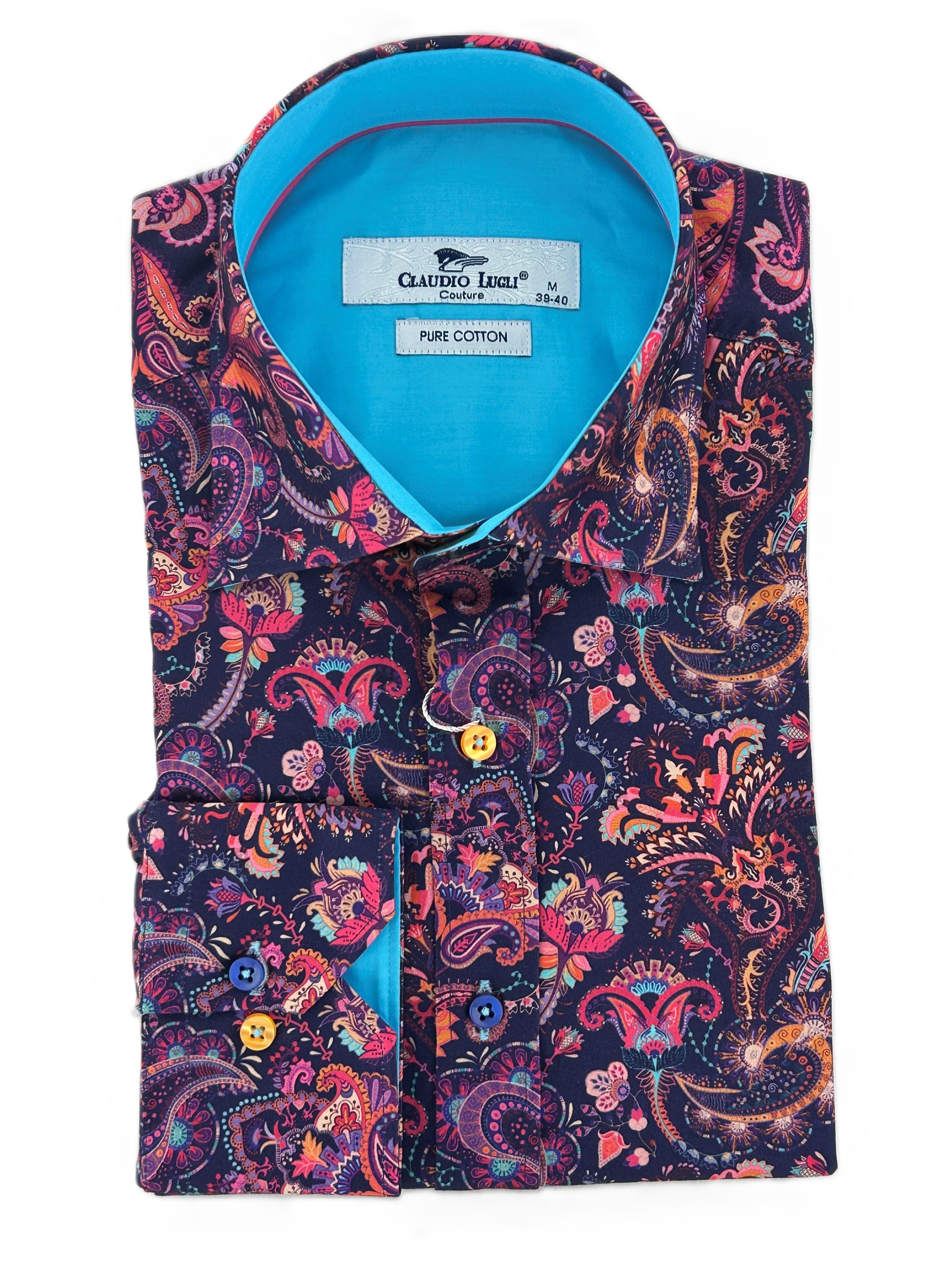 Navy Paisley Shirt
