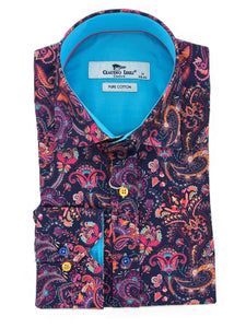 Navy Paisley Shirt