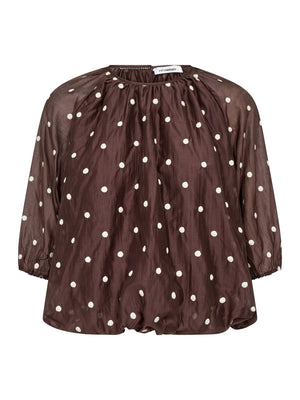 Brown Balloon Dita Blouse