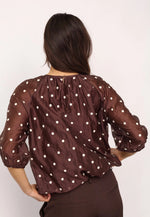 Load image into Gallery viewer, Brown Balloon Dita Blouse

