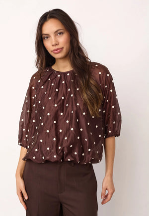 Brown Balloon Dita Blouse