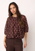 Load image into Gallery viewer, Brown Balloon Dita Blouse
