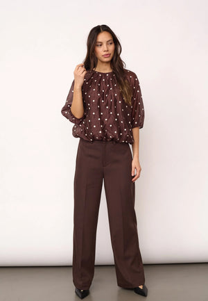 Brown Balloon Dita Blouse