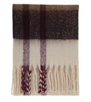 Ecru Isla Tartan Scarf