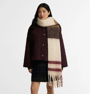 Ecru Isla Tartan Scarf