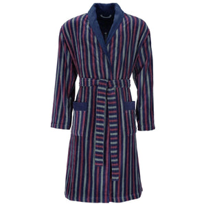 Navy Wine Striped Dressing Gown