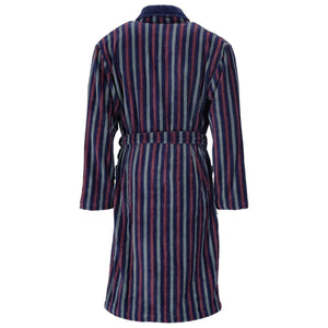 Navy Wine Striped Dressing Gown