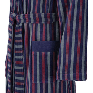 Navy Wine Striped Dressing Gown