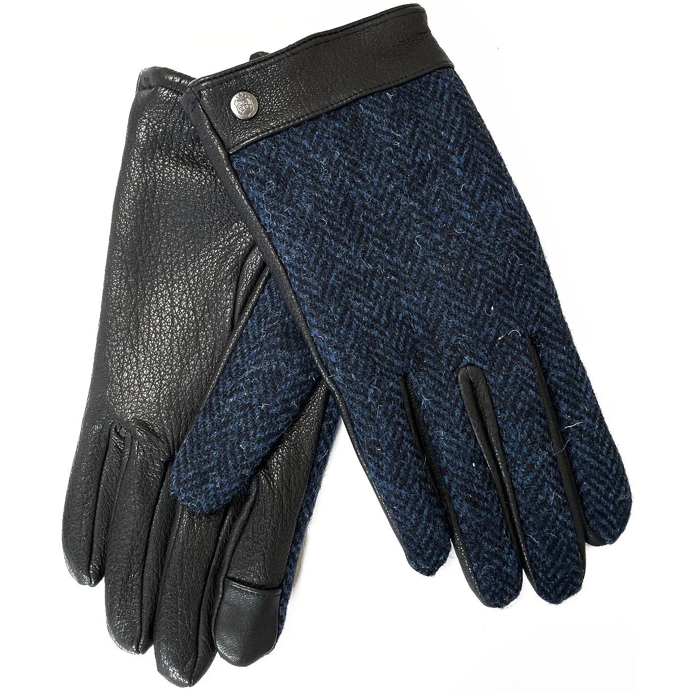 Failsworth Harris Tweed Lundale Gloves Blue