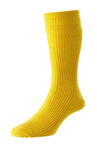 HJ Hall Wool SoftTop Socks Mustard