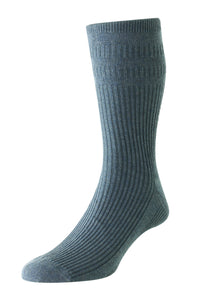 HJ Hall Cotton SoftTop Socks Denim