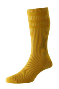 HJ Hall Cotton SoftTop Socks Gold