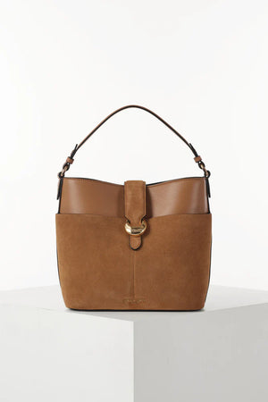 Tan Indra Bucket Crossbody