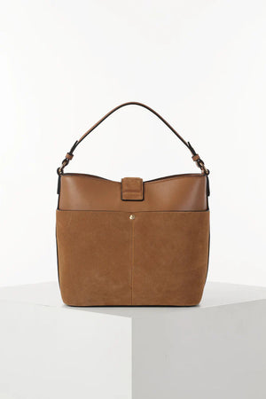 Tan Indra Bucket Crossbody